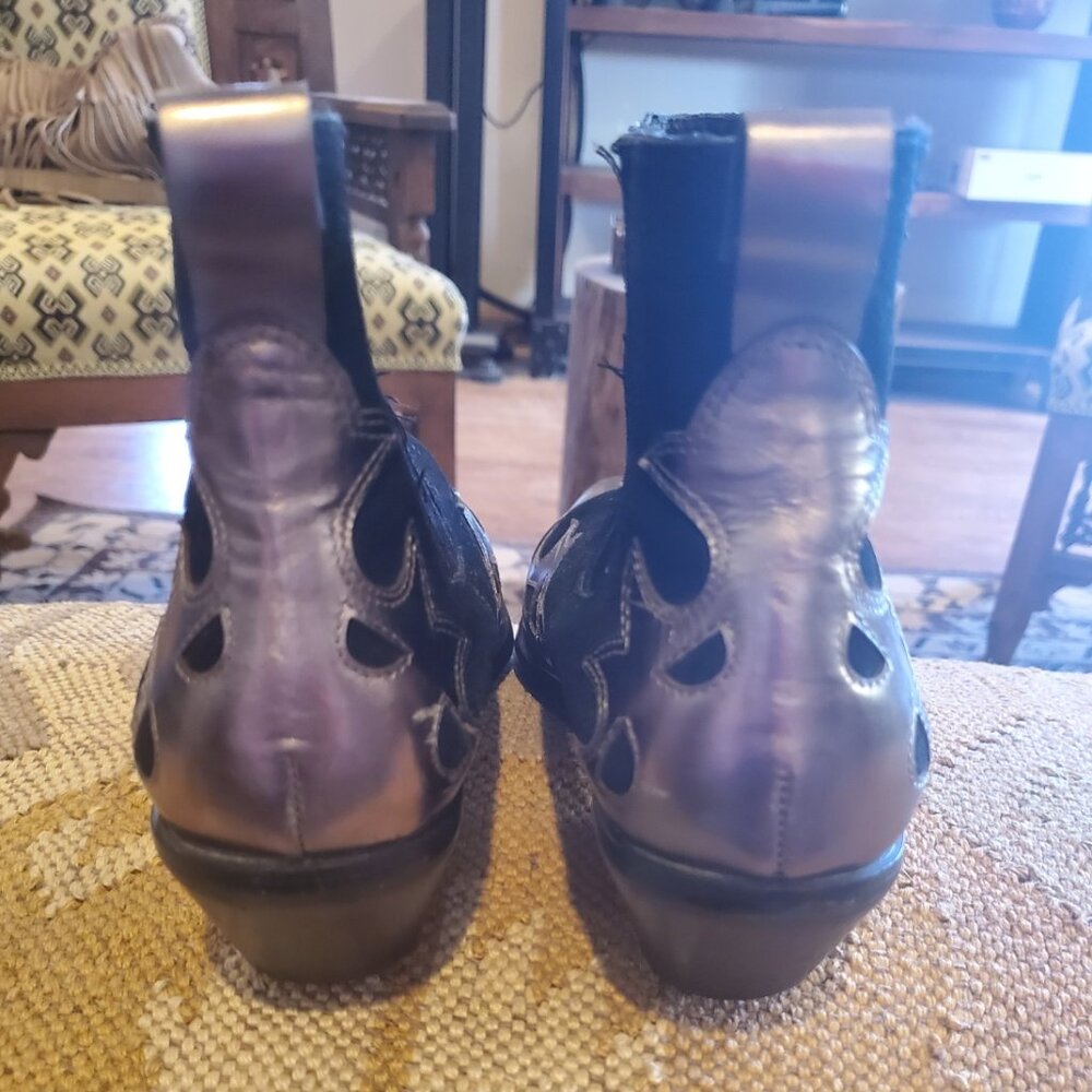 Black/silver suede booties - Picture 4 of 8